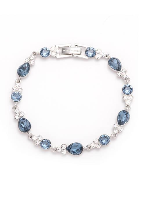 Givenchy Silver Tone Crystal Flex Bracelet