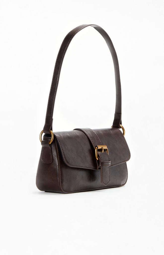 John Galt Brown Buckle Shoulder Bag 2