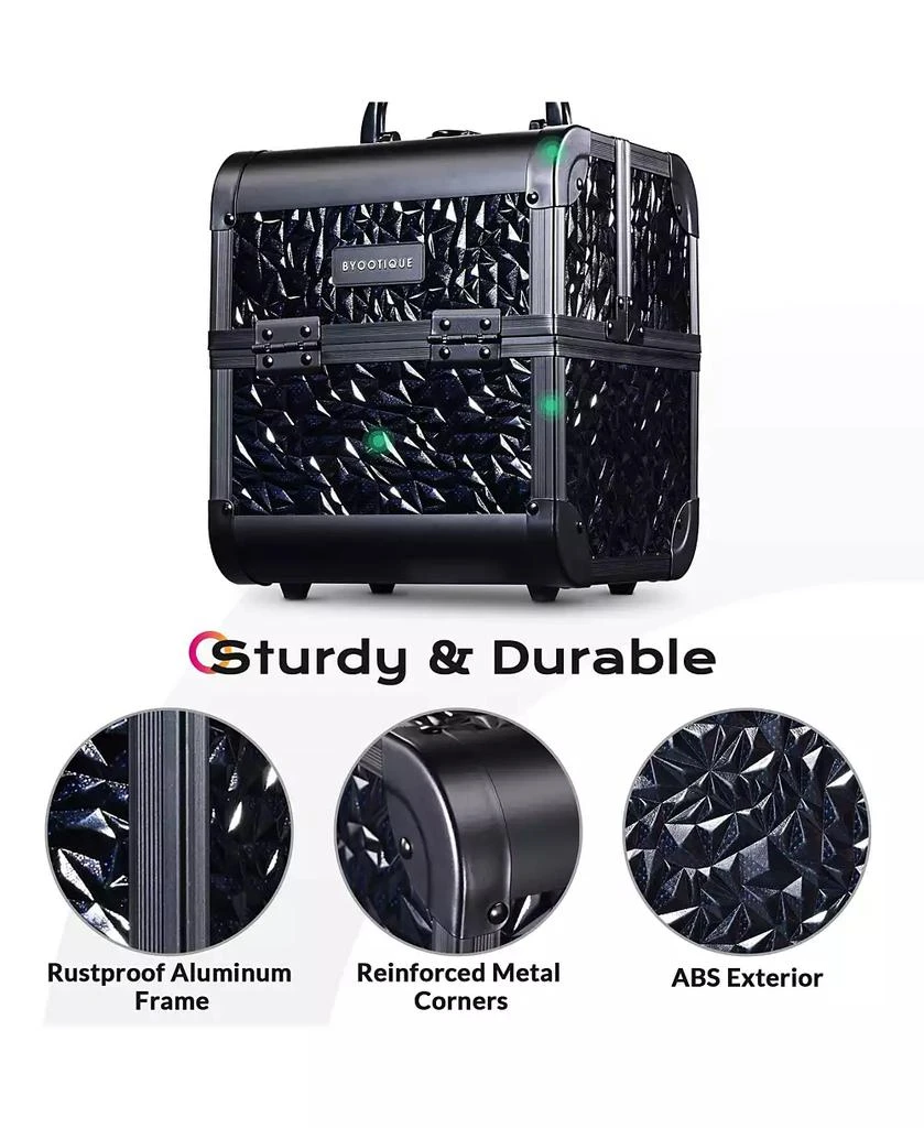 Byootique Makeup Train Case Kit with Cube Case Cosmetic Organizer 6