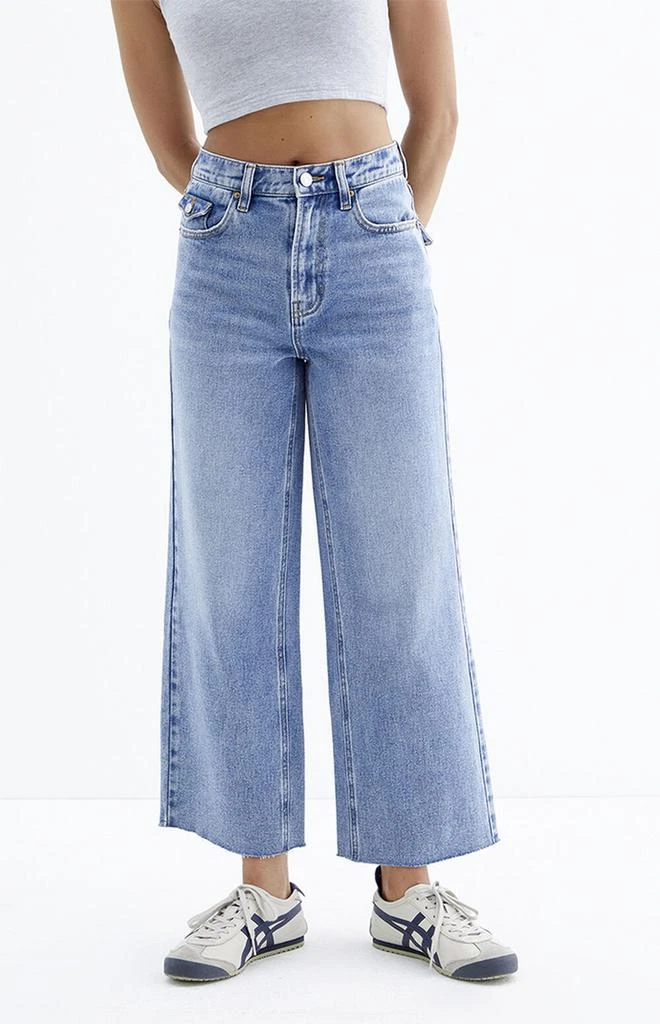 PacSun Nora Cropped Wide Leg Jeans Medium Indigo 1