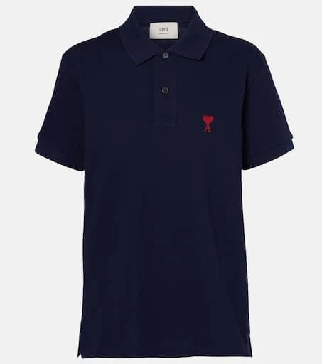 AMI Ami De Cœur cotton piqué polo shirt 1