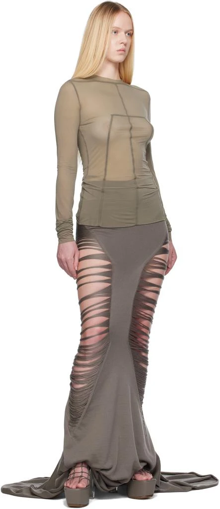 Rick Owens Gray Hollywood Web Platform 65 Heeled Sandals 5