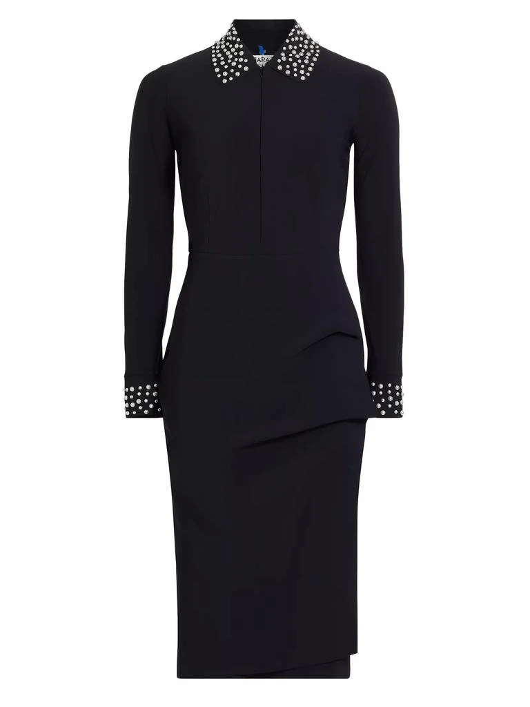 pearl collar black dress QUEEN OF SPARKLES BLACK & WHITE COLLAR PEARL DRESS main image 0