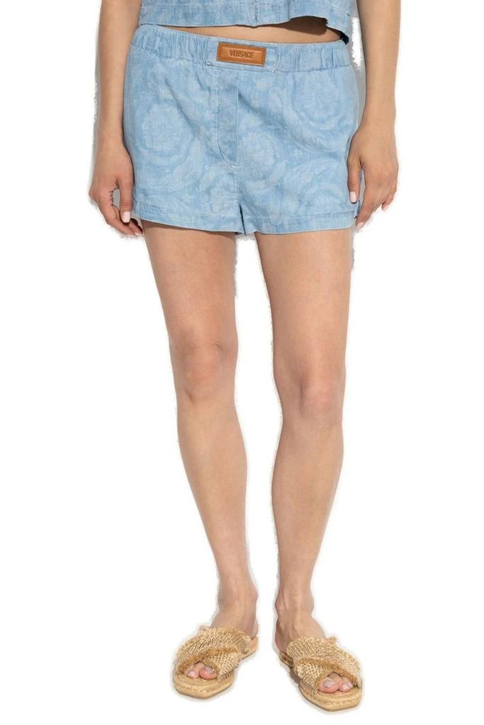 Versace Versace Logo-Patch Denim Shorts 2