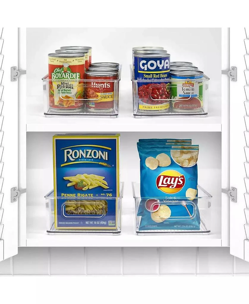 Sorbus 4 Pack Medium Stackable Clear Storage Bins with Handles 6