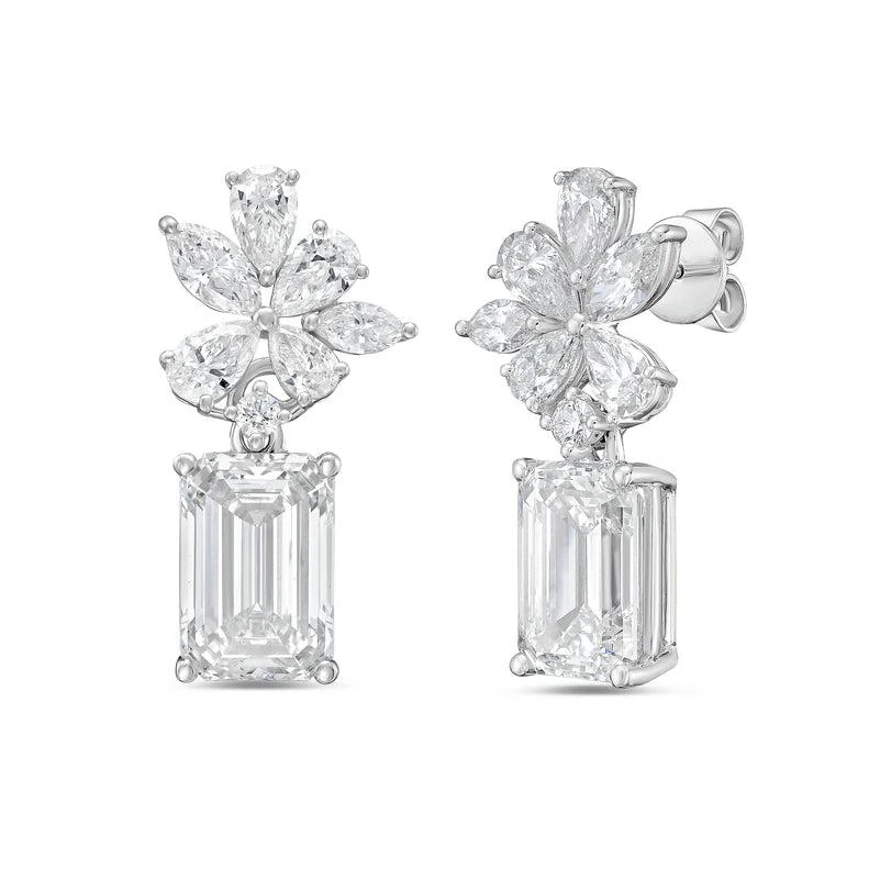 Diana M Jewels 14KT WHITE GOLD LAB GROWN DIAMOND FASHION  EARRINGS WEIGHING 10.00 CTS TW 2