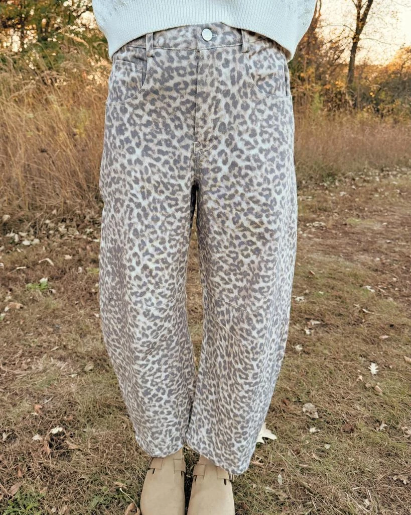 So Me So Me - Wild Leopard Barrel Pants