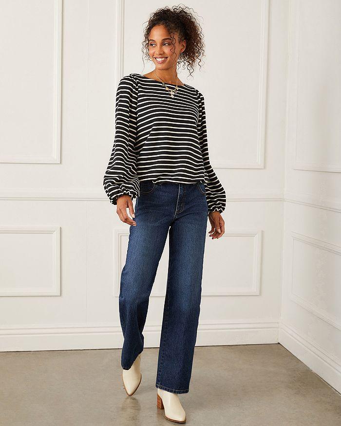 Karen Kane Stripe Boat Neck Top