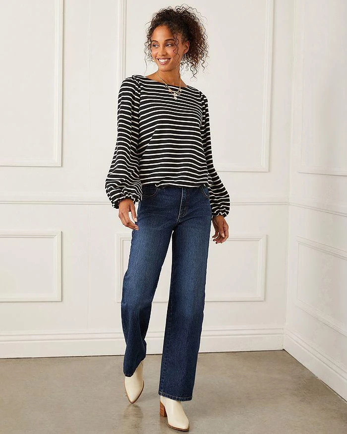 Karen Kane Stripe Boat Neck Top 2