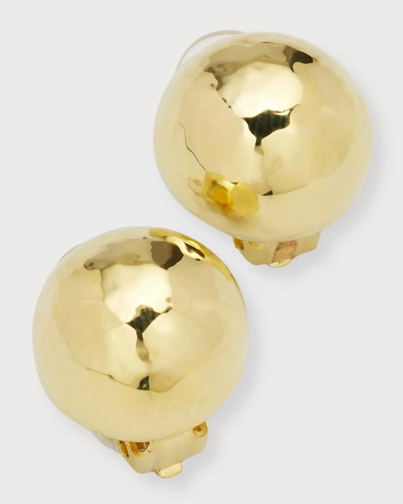 Ippolita Medium Hammered Pinball Clip Stud Earrings in 18K Gold 3