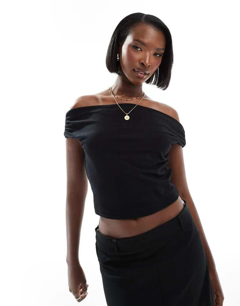 ASOS ASOS DESIGN off shoulder top in black 1