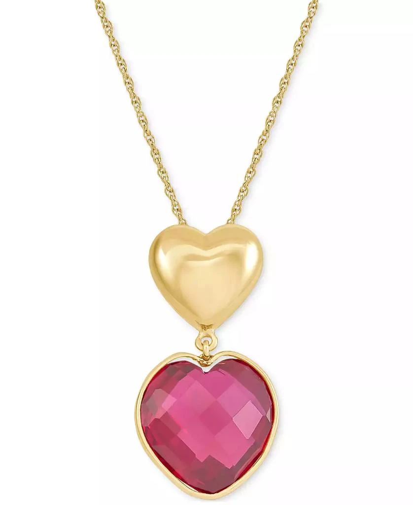Macy's Ruby Heart Pendant Necklace (12-1/10 ct. t.w.) in 24k Gold-Plated Sterling Silver, 16" + 2" extender 1