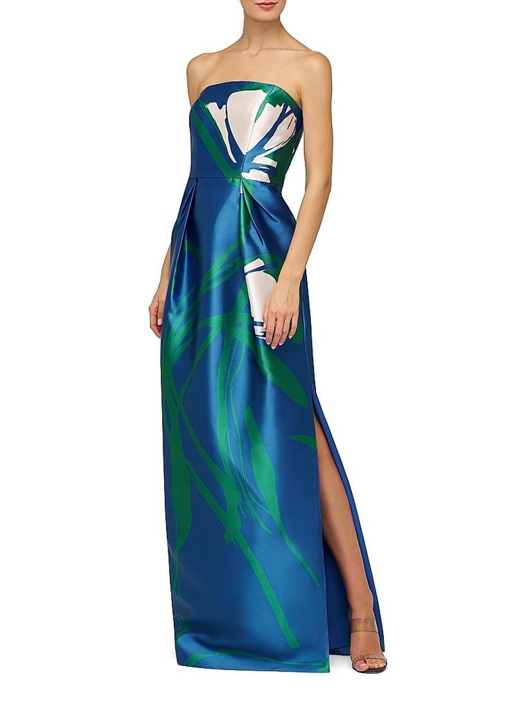 Kay Unger Marisol Strapless Mikado Column Gown