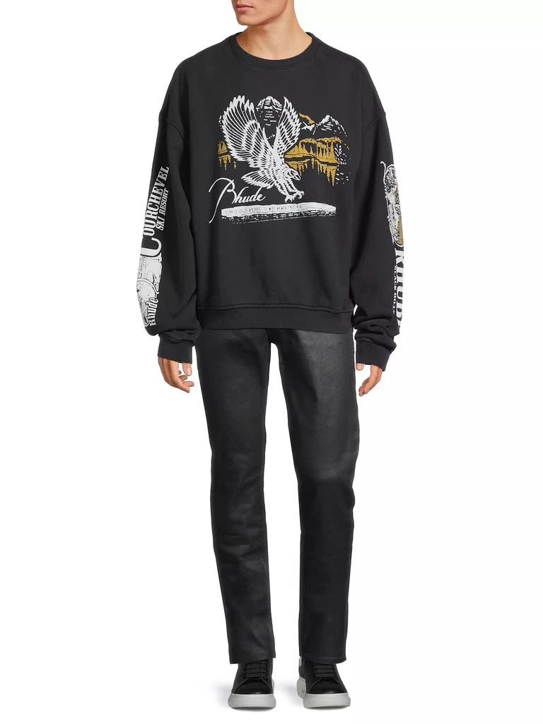 Rhude Pennant Flag Cotton Crewneck Sweatshirt 2