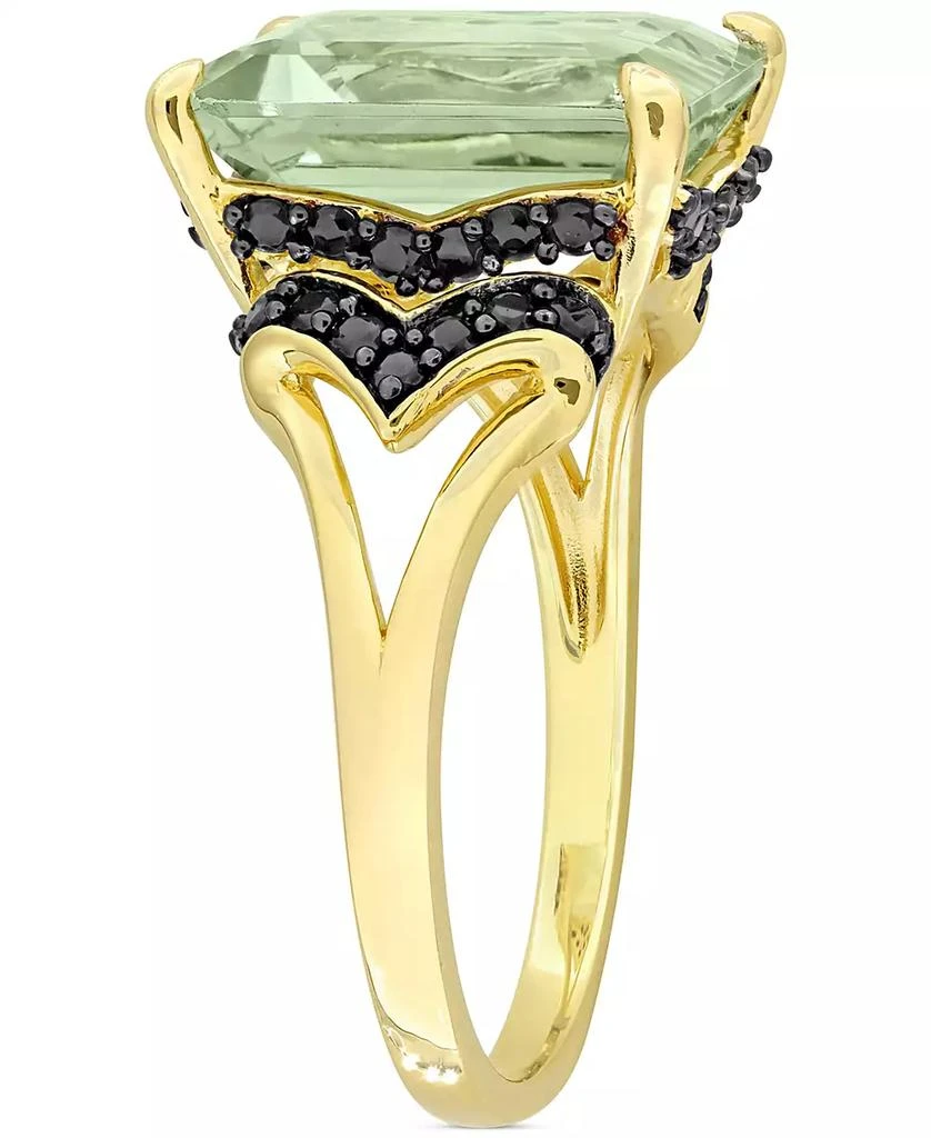 Macy's Green Quartz (5-1/3 ct. t.w.) & Black Sapphire (3/8 ct. t.w.) Statement Ring in 18k Gold Flash-Plated Sterling Silver 5