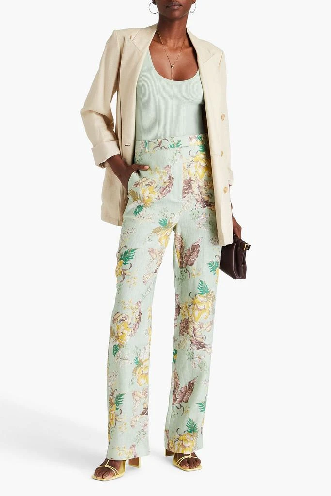 Zimmermann Floral-print linen straight-leg pants 2