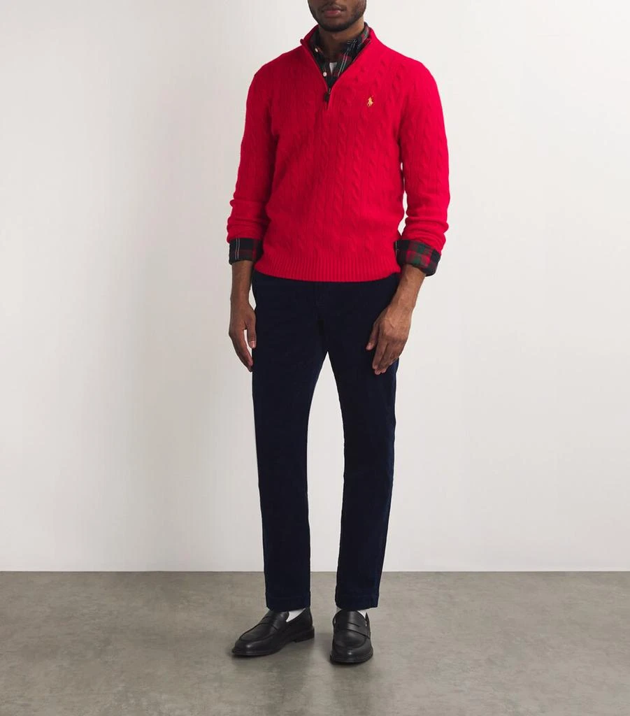 Ralph Lauren Wool-Cashmere Cable-Knit Zip-Up Sweater 2