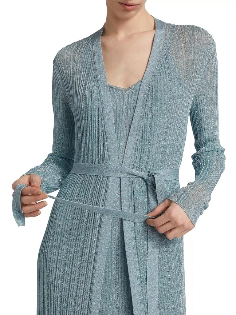 Adam Lippes Metallic Rib-Knit Duster Cardigan 7