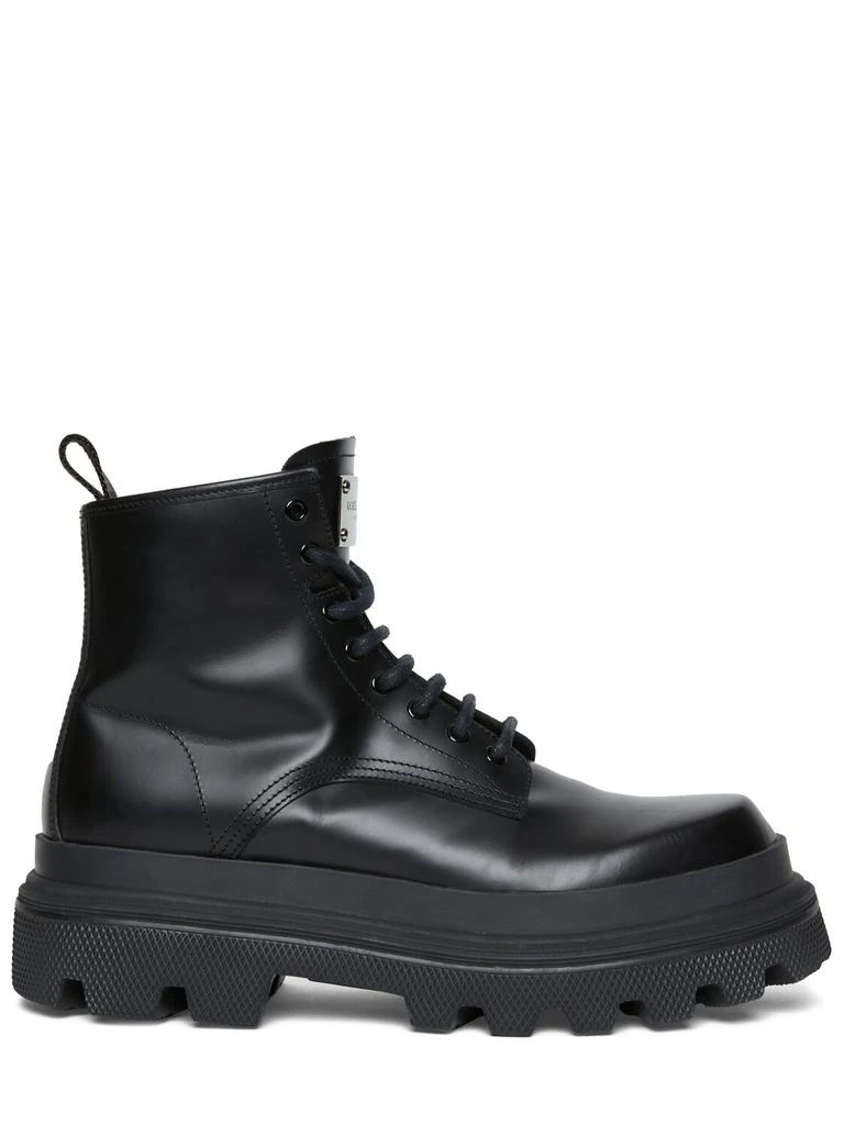 Dolce & Gabbana Leather Combat Boots - Shoes - BeyondStyle display picture 3