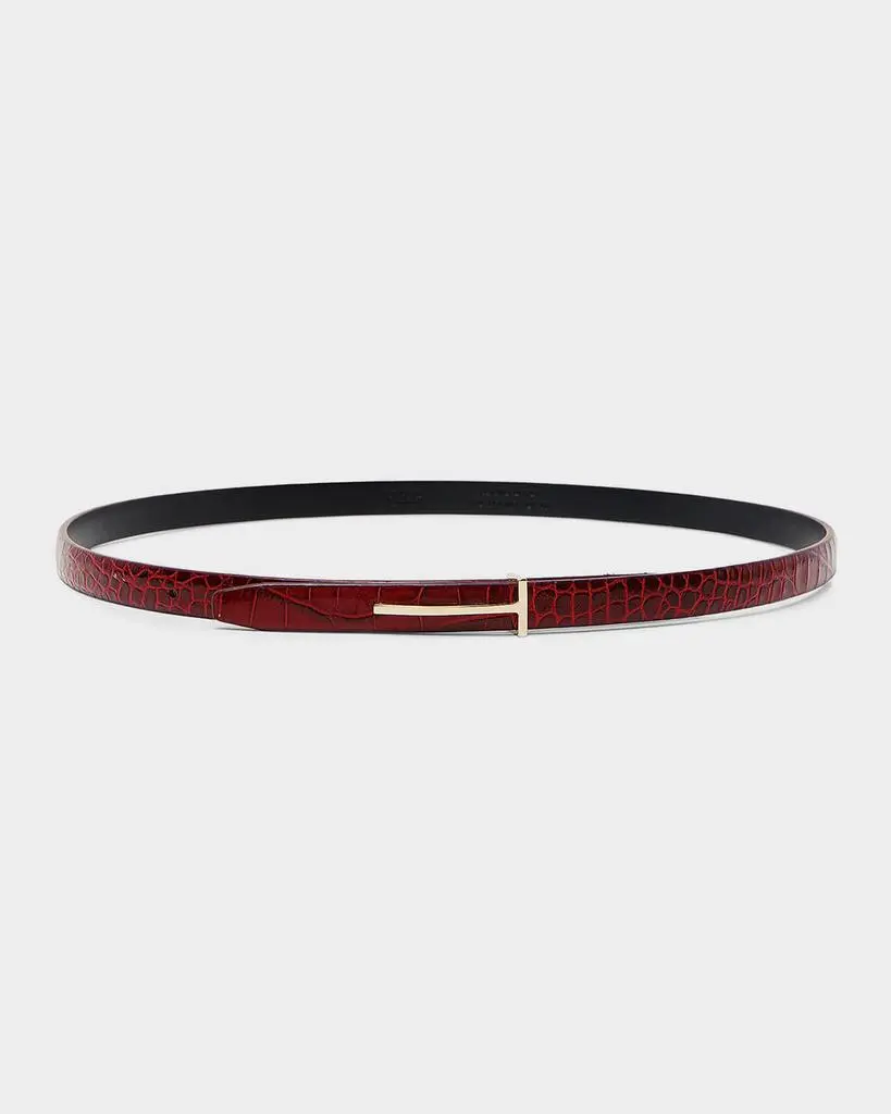 Tom Ford Croc-Effect Leather Belt