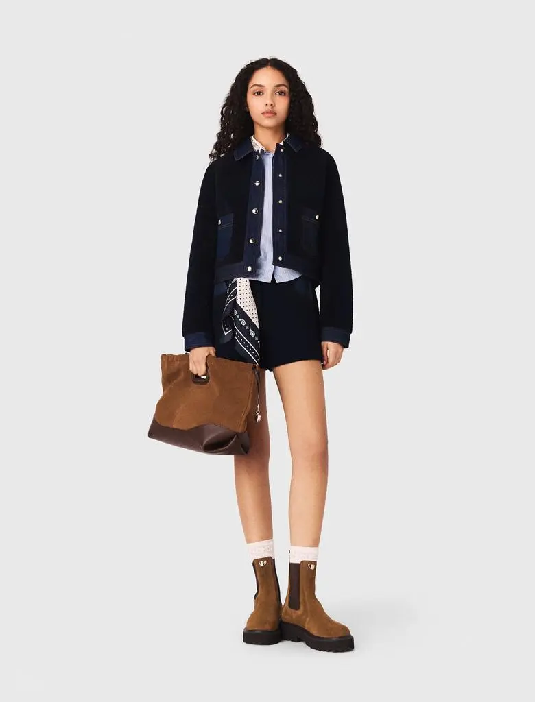 Maje Maje Woman's cotton Bouclé and denim jacket for Spring/Summer