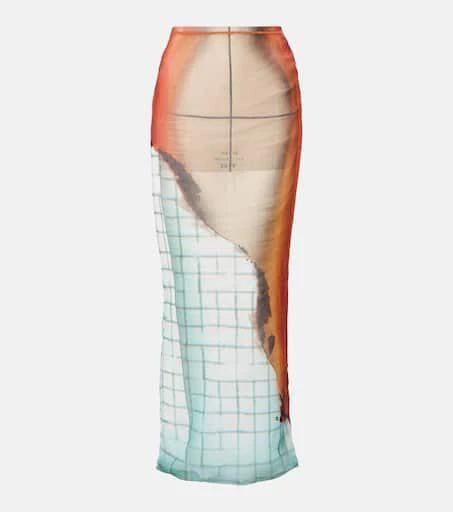 Jean Paul Gaultier Fire tulle maxi skirt