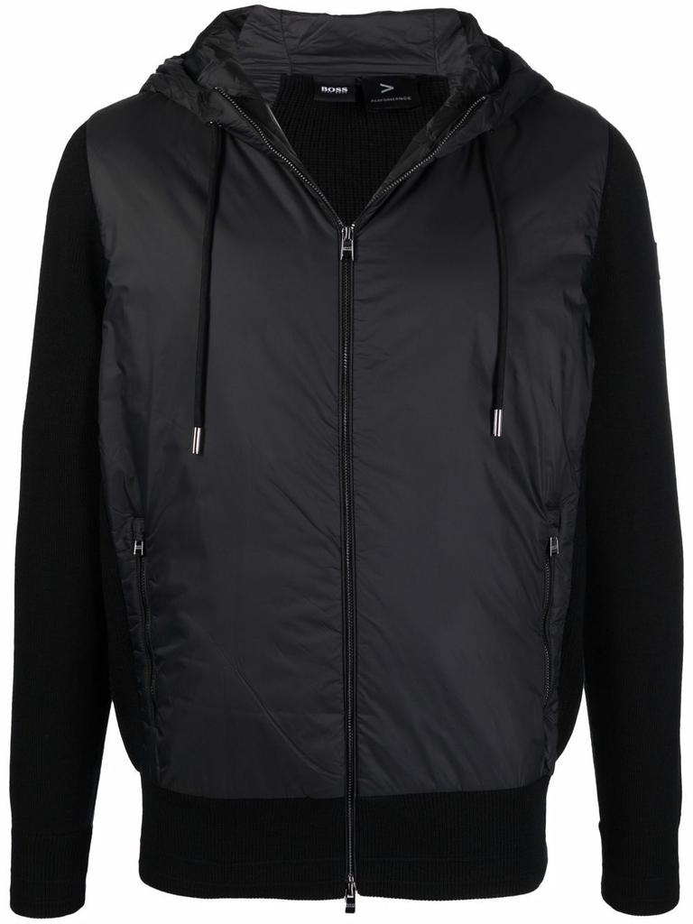 Hugo Boss Hybrid high-twist hooded jacket - men -  -  - Black