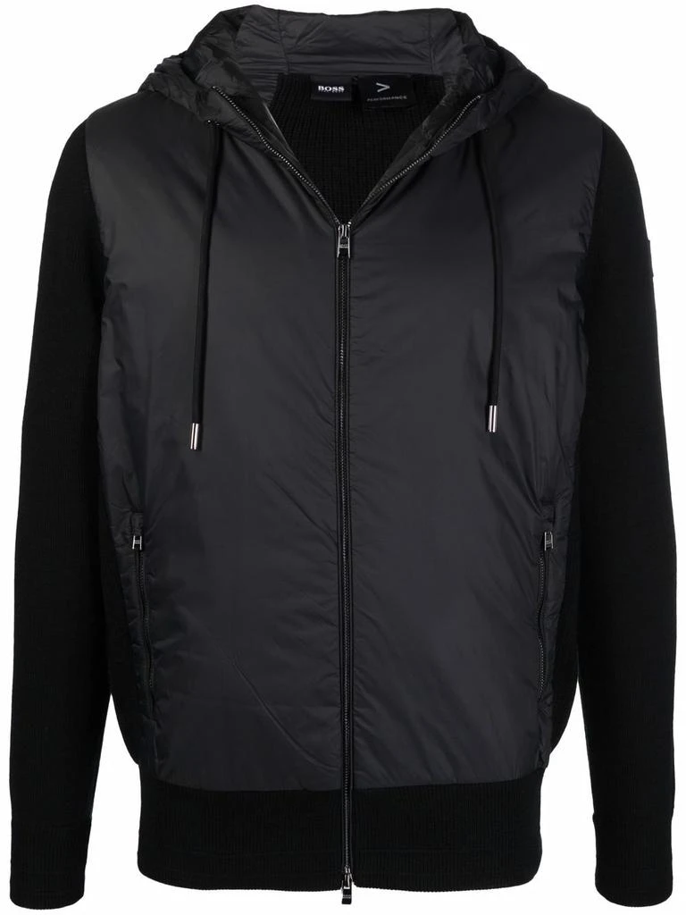 Hugo Boss Hybrid high-twist hooded jacket - men -  -  - Black 1