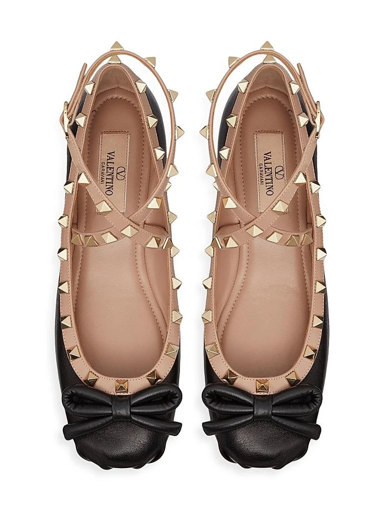 Valentino Rockstud Ballerina Flats In Nappa Leather 4