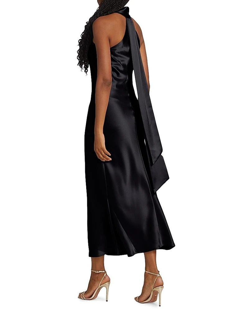 Galvan Pandora Satin Halterneck Midi-Dress 5