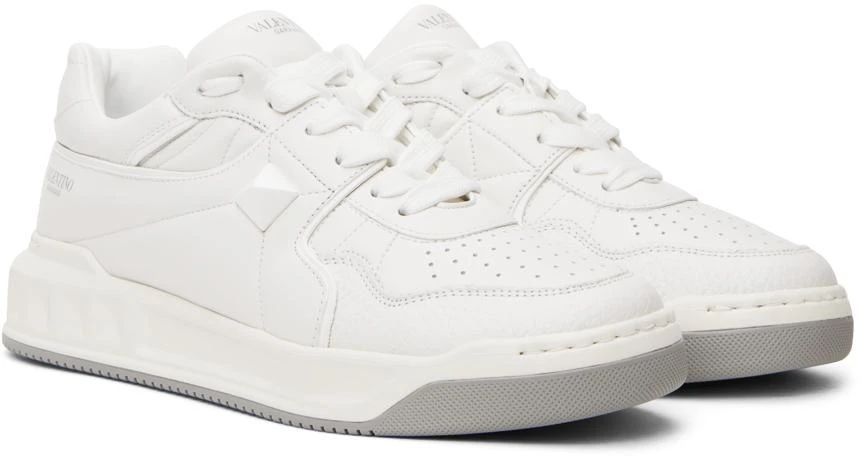 Valentino White One-Stud Sneakers 4