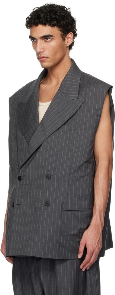 Hed Mayner Gray Pinstripe Vest Set 5