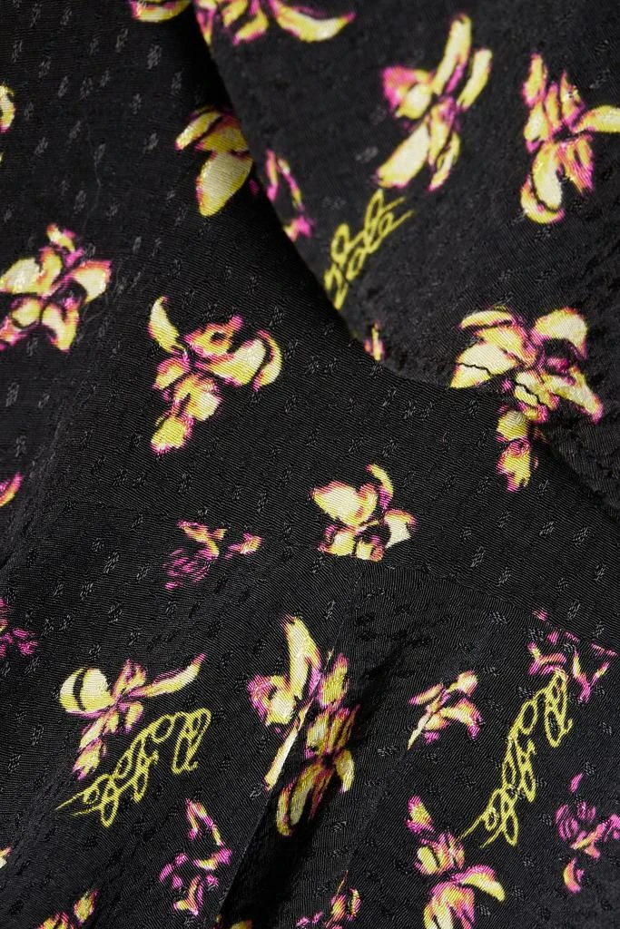 ROTATE Birger Christensen Cropped ruffled floral-print jacquard top 4