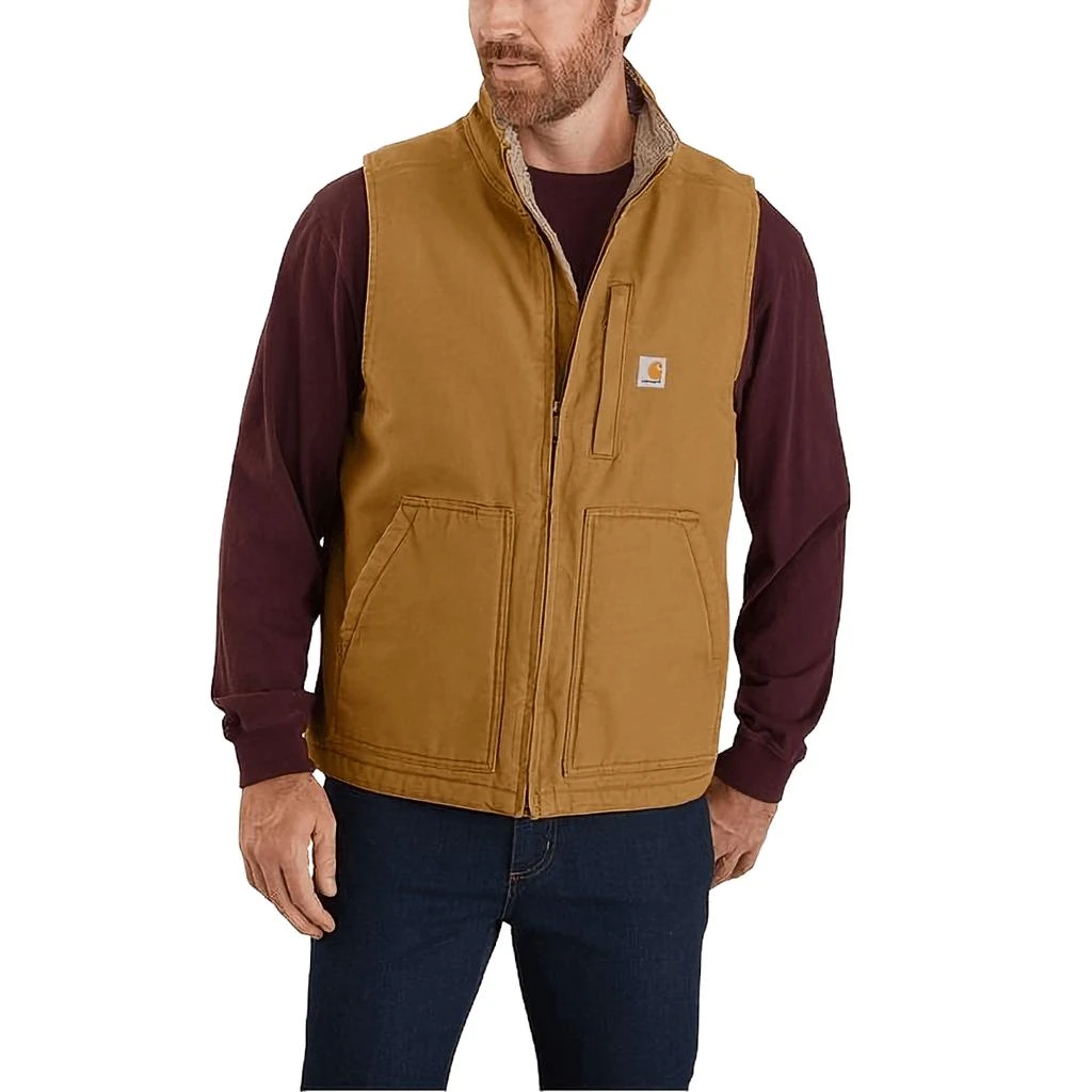 Carhartt Carhartt Loose Fit Washed Duck Sherpa-lined Mock-neck Vest - Men's 2