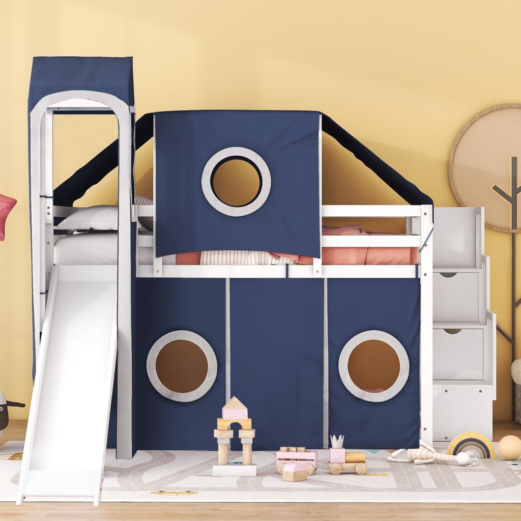 Streamdale Furniture Streamdale Full Size Loft Bed with Tent and Tower