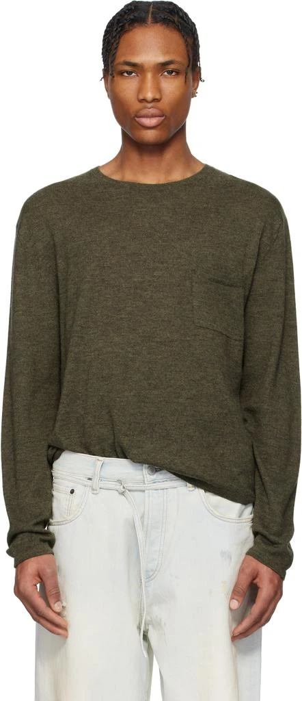 Acne Studios Khaki Crew Neck Cashmere Sweater 1