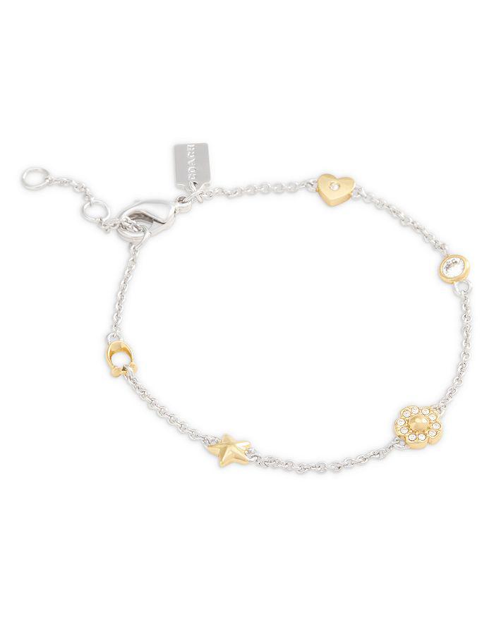 Givenchy Silver-Tone Cubic Zirconia Heart Flex Bracelet