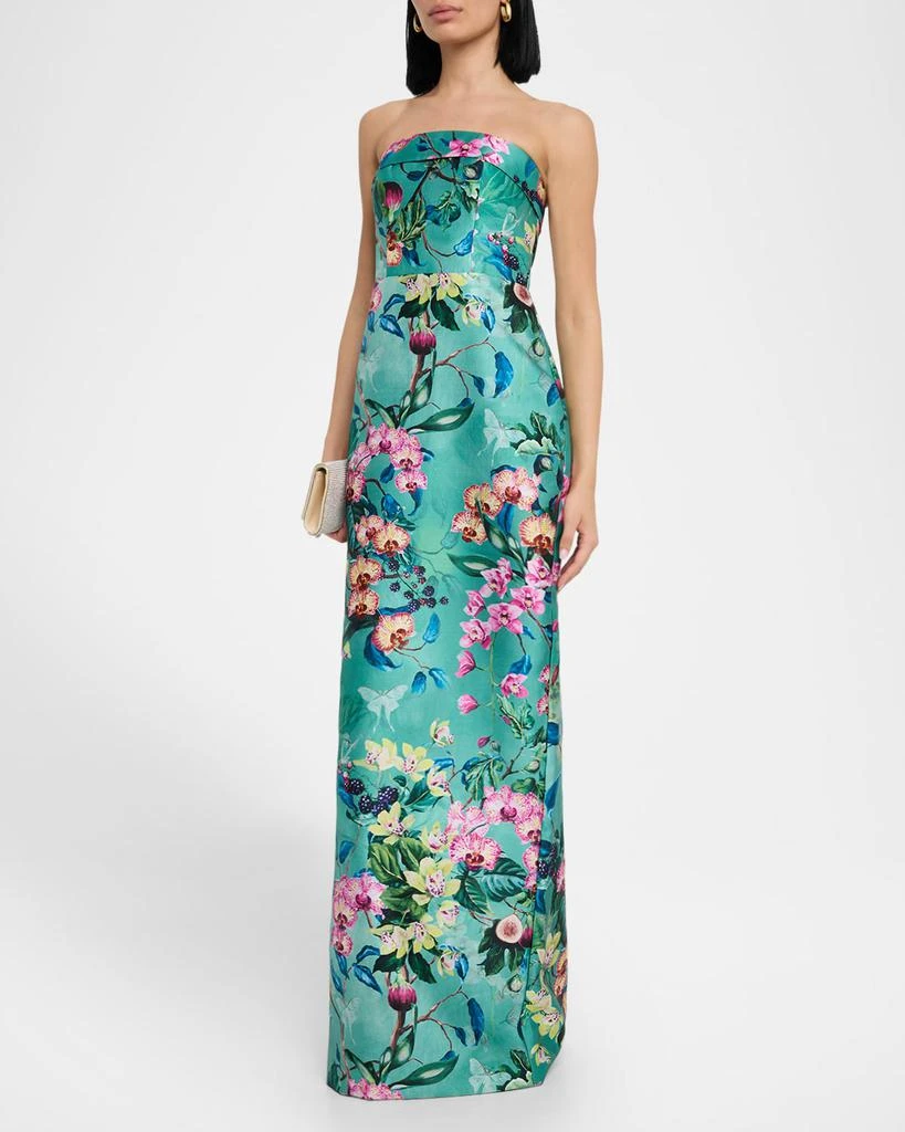 Theia Lulu Floral-Print Mikado Column Gown 2