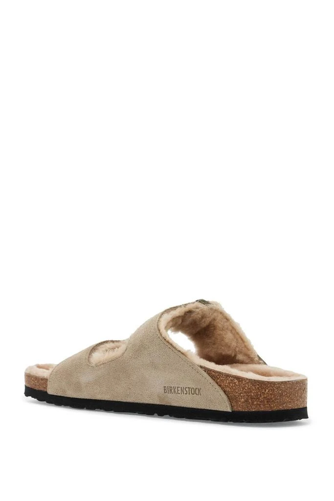 Birkenstock ARIZONA LEATHER AND FUR SLIDES 4