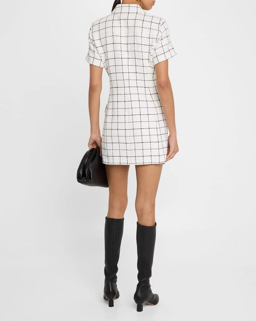 Marella Vidim Grid-Print Tweed Mini Shirtdress 3