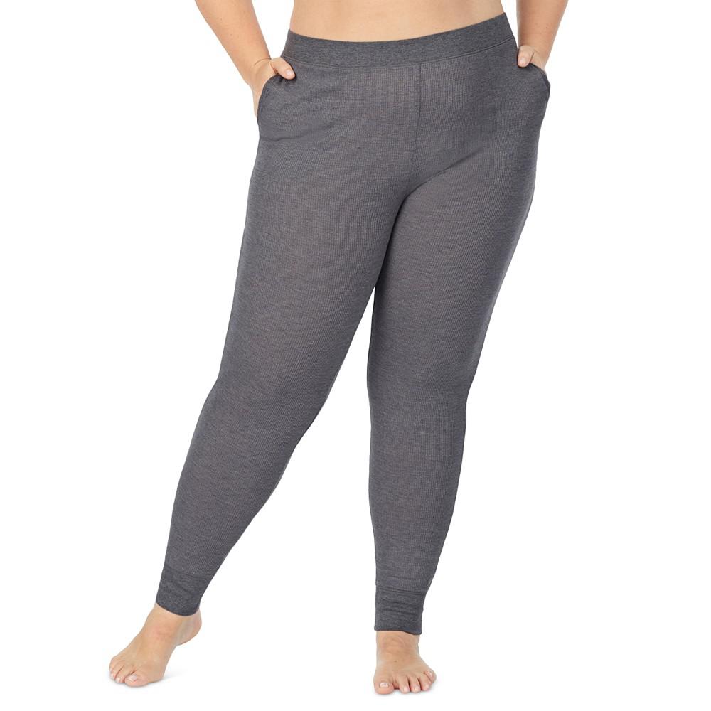 Cuddl Duds Plus Size Stretch Thermal Mid-Rise Leggings