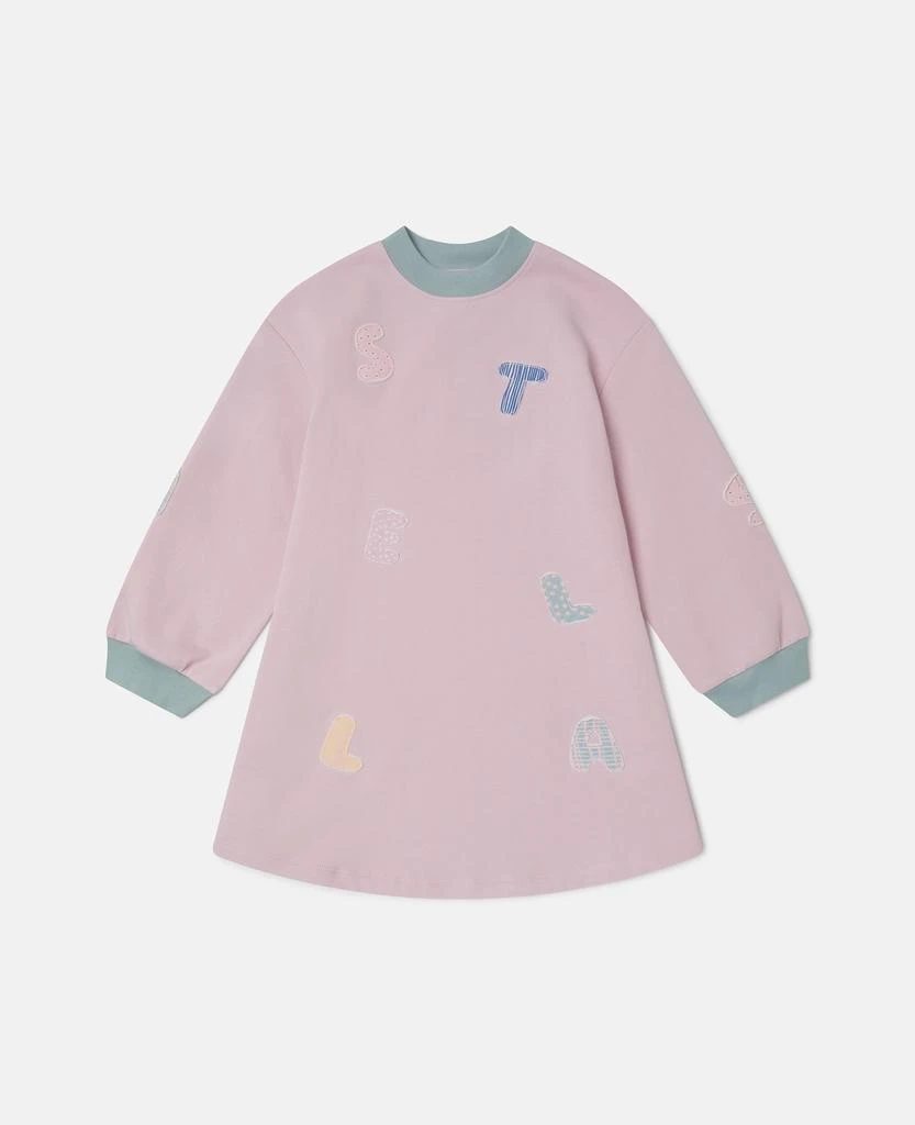 Stella McCartney Stella McCartney - Logo Embroidery Sweatshirt Dress, Purple, Size: 8 1