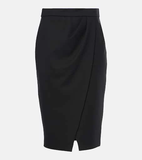 Max Mara Fervida wool-blend jersey wrap skirt 1