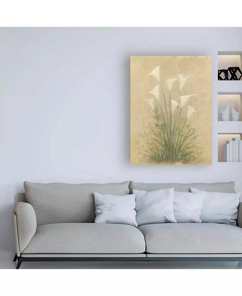 Trademark Global Debra Lake White Lilies on Parchment Canvas Art - 15.5" x 21" 3