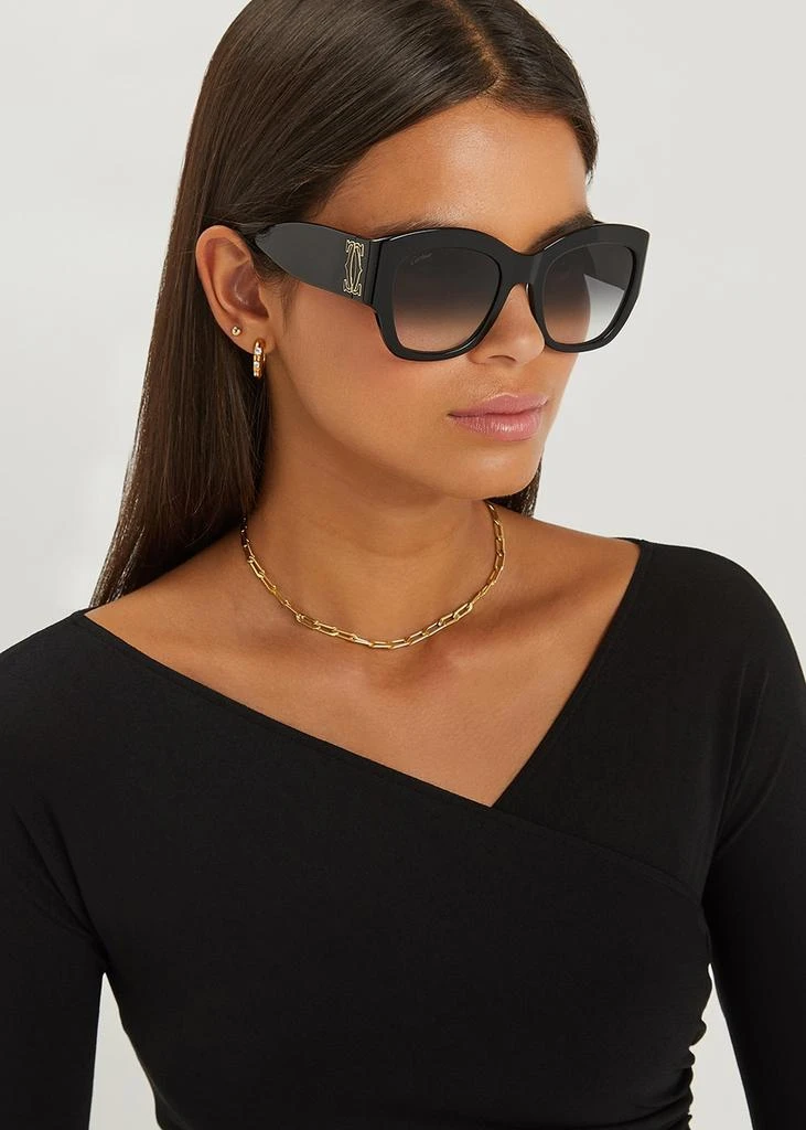 Cartier Signature C De Cartier black oversized sunglasses 4
