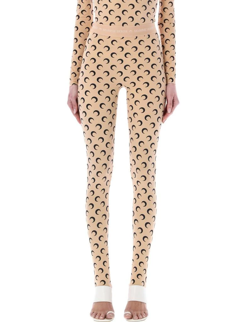 MARINE SERRE Marine Serre Moon Printed Skinny-Cut Leggings 1