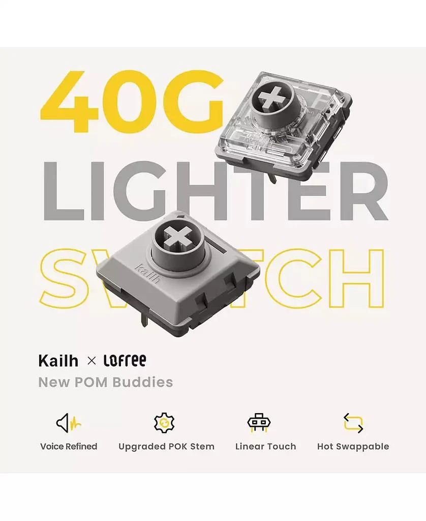 Lofree Affordable Low-Profile Mechanical Keyboard with 84 Keys, Swappable Rechargeable Wireless Keyboard, Bluetooth, Wired for Windows, Mac/Specter Linear Switches 2