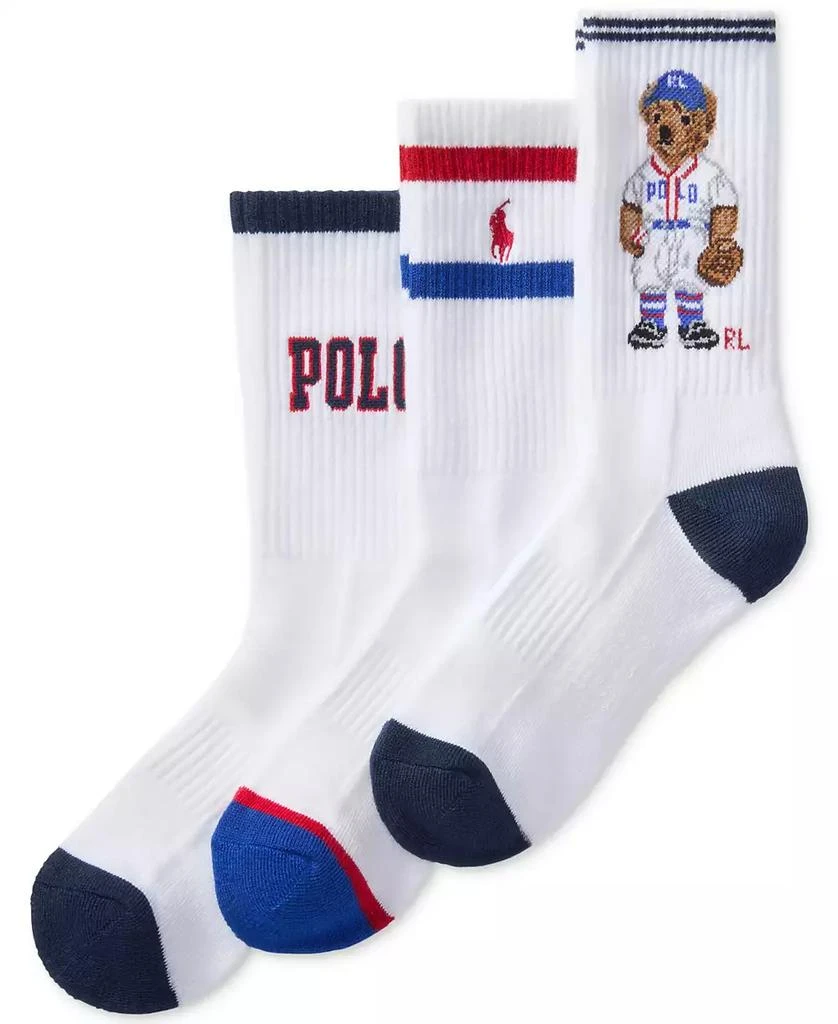 Ralph Lauren Little Boys Polo Ball Crew Socks, 3-Pack 1