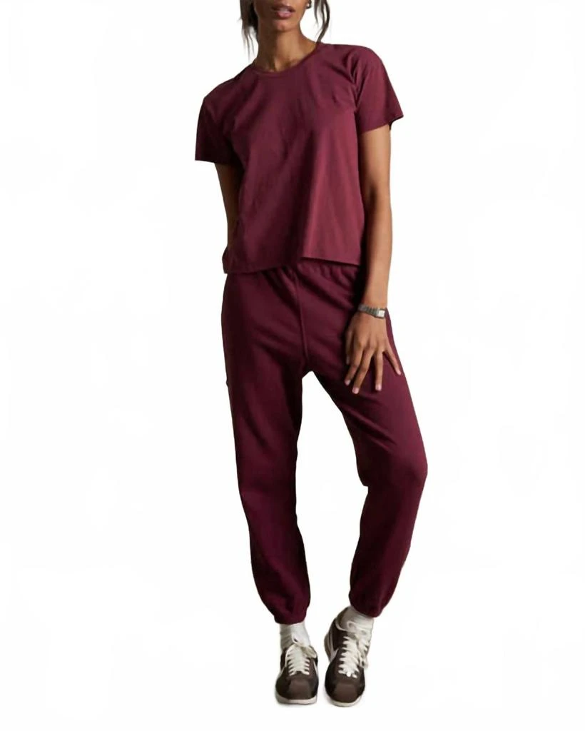 PERFECTWHITETEE Johnny French Terry Easy Sweatpant In Dark Burgundy