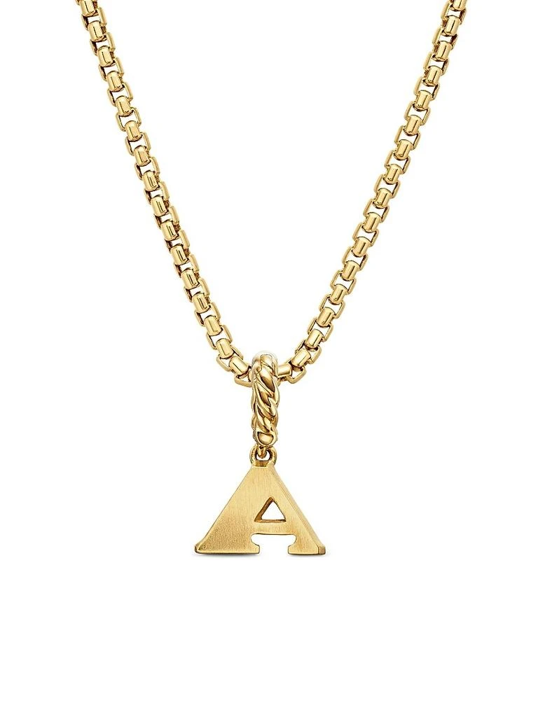 David Yurman Pavé Initial Pendant in 18K Yellow Gold 4